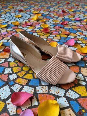 LOUISE ET CIE Rose Gold Leather  D’Orsay Flats Size 8.5
